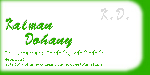 kalman dohany business card